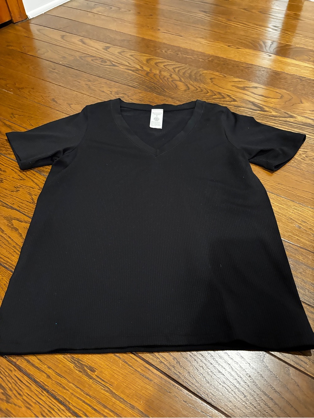 Classic Black V-Neck Short Sleeve Top
